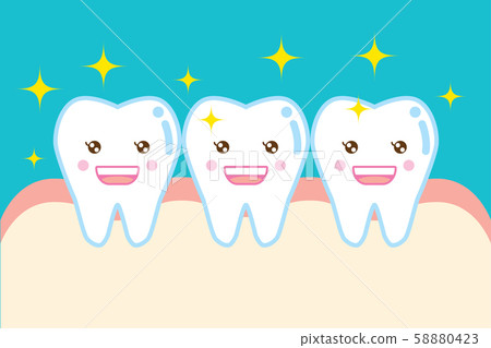 健康的牙齒人物插圖的插圖 58880423