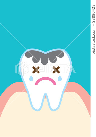 可愛的卡通植入牙說明 58880425