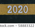 Road background with numbers 2020 ,Happy new yaer 58883322