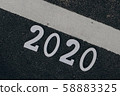 Road background with numbers 2020 ,Happy new yaer 58883325