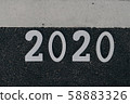 Road background with numbers 2020 ,Happy new yaer 58883326