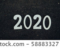 Road background with numbers 2020 ,Happy new yaer 58883327