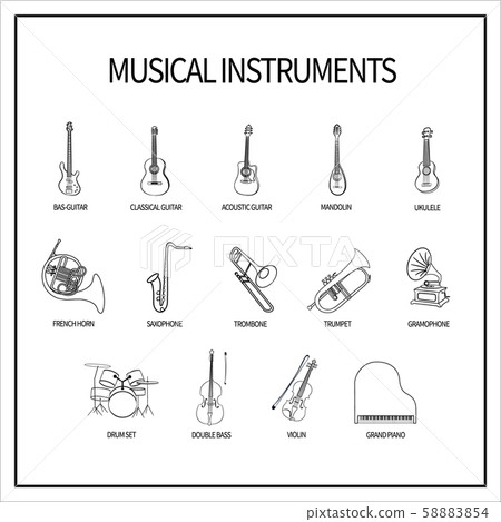set of icons musical instruments - Stock Illustration [58883854] - PIXTA