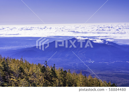 (Shizuoka Prefecture) Mt. Aitaka seen from Mt. Fuji / Fujinomiyaguchi 5th Station (Shizuoka Prefecture) Mt. Aitaka seen from Mt. Fuji / Fujinomiyaguchi 5th Station 58884480