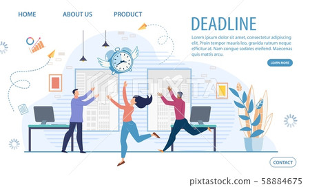 Business Time Management Flat Vector Website 58884675