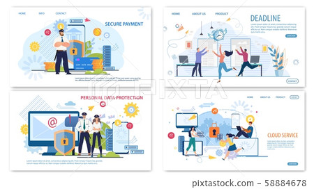 Business Technologies Flat Vector Web Banners Set Business Technologies Flat Vector Web Banners Set 58884678