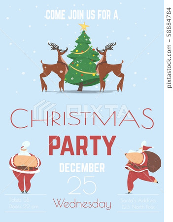 Christmas Holiday Festive Party Vector Leaflet Christmas Holiday Festive Party Vector Leaflet 58884784