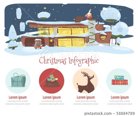 Christmas Infographics Cartoon Vector Banner Christmas Infographics Cartoon Vector Banner 58884789