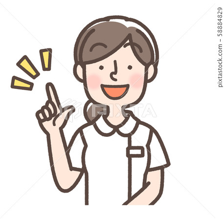 White Coat Female Simple Nurse Explanation - Stock Illustration ...