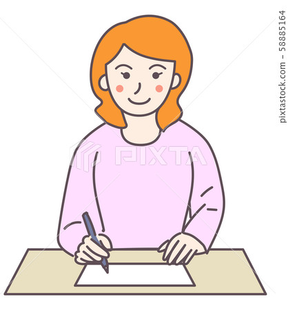 Female smile test Female smile test 58885164