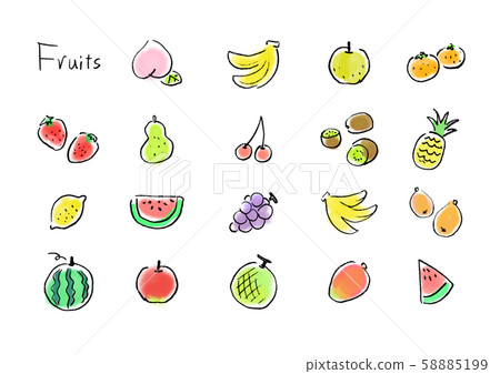 手繪蔬菜水果設置圖 58885199