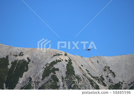 Scenery of the Tateyama federal mountain rescue helicopter 58885596