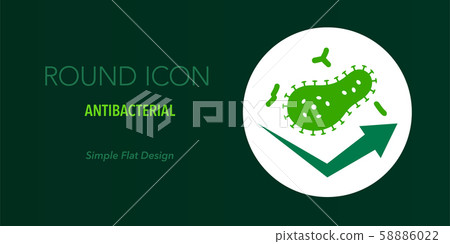 Antibacterial icon, round shape, flat design - Stock Illustration ...