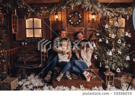 Two married couples are friends a Happy New Year 58886059