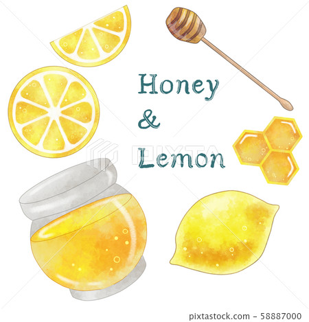 蜂蜜檸檬水彩風格插畫圈 蜂蜜檸檬水彩風格插畫圈 58887000
