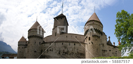 Switzerland - Chateau de Chillon on the lake Leman near Montreux Switzerland - Chateau de Chillon on the lake Leman near Montreux 58887557