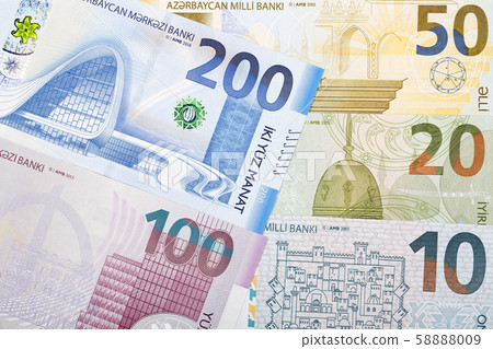 Azerbaijani Manat a business background Azerbaijani Manat a business background 58888009