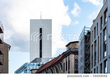 Cityscape with modern skyscraper and old houses in Berlin 58889088