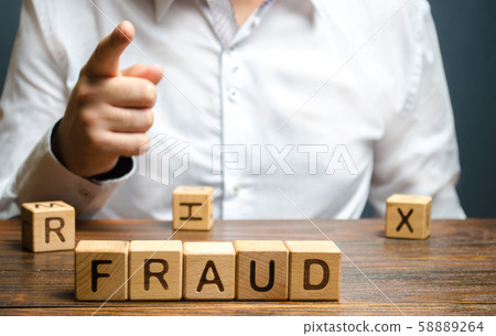A man points a finger at a fraud. Countering deception, protection against fraudsters. The fight corruption, financial pyramids and business scams. War on crime. Cheaters A man points a finger at a fraud. Countering deception, protection against fraudsters. The fight corruption, financial pyramids and business scams. War on crime. Cheaters 58889264