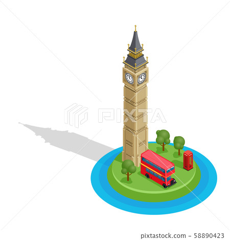London. Set of detailed isometric vector. London. Set of detailed isometric vector. 58890423