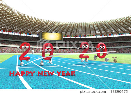 New Year's card material 2020_7a_red 58890475