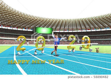 New Year's card material 2020_7a_gold synthetic sample 58890482