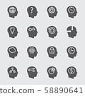 Head silhouette of business concept line icon 58890641
