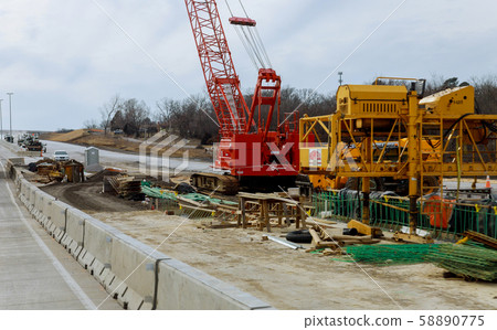 Worke construction in a street under 58890775