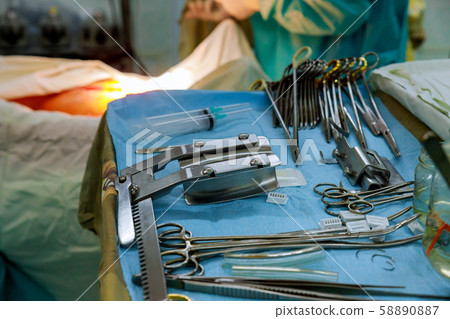Surgical instruments in operating room 58890887
