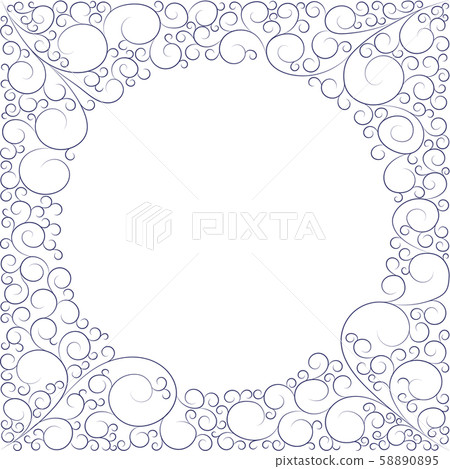 decorative openwork frame, winter pattern, lace decorative openwork frame, winter pattern, lace 58890895