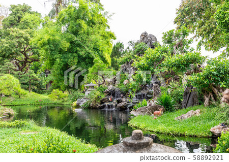 Beautiful garden on the grounds Thienmu Temple 58892921