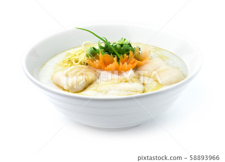 Congee Fish Asian Seabass ,Rice Porridge served Congee Fish Asian Seabass ,Rice Porridge served 58893966