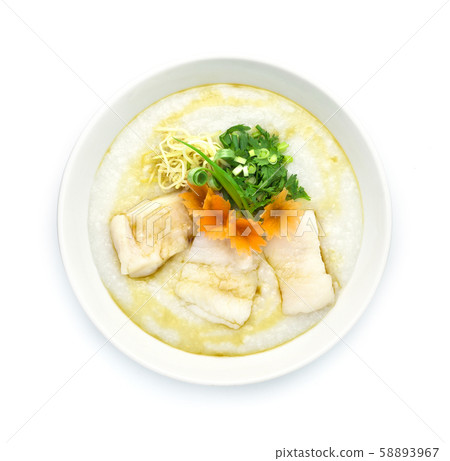 Congee Fish Asian Seabass ,Rice Porridge served Congee Fish Asian Seabass ,Rice Porridge served 58893967