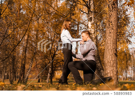 Love, couple, relationship and engagement concept 58893983