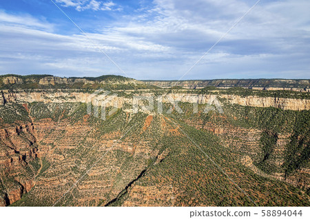 Aerial view grand canyon at Kaybab National Forest from helicopter Aerial view grand canyon at Kaybab National Forest from helicopter 58894044