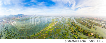 Aerial panoramic 4000 islands Mekong River in 58894412