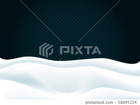 Snowy landscape isolated on dark transparent 58895154