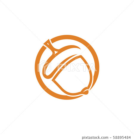 Acorn logo ilustration vector template Acorn logo ilustration vector template 58895484