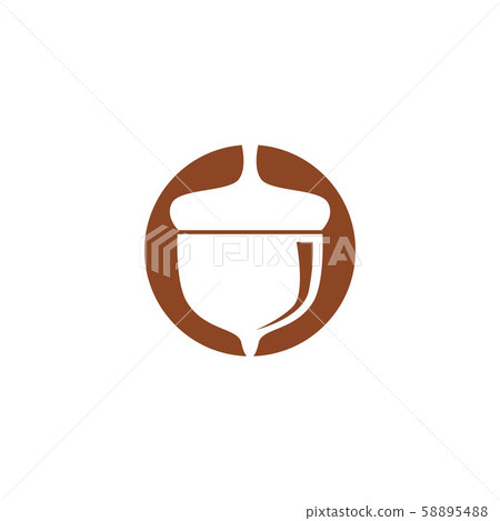 Acorn logo ilustration vector template 58895488