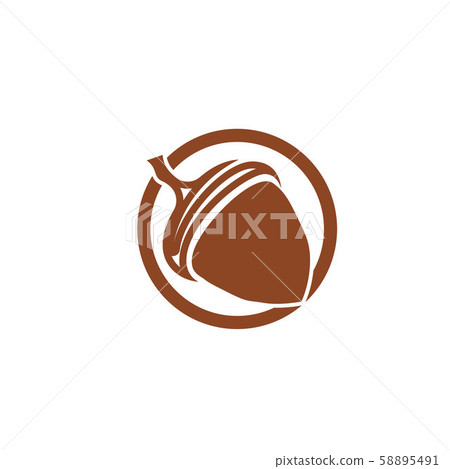 Acorn logo ilustration vector template Acorn logo ilustration vector template 58895491