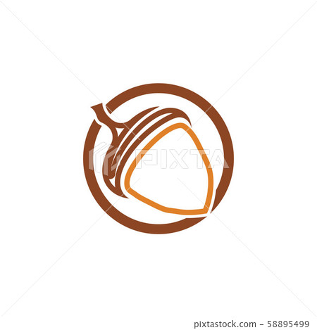 Acorn logo ilustration vector template 58895499
