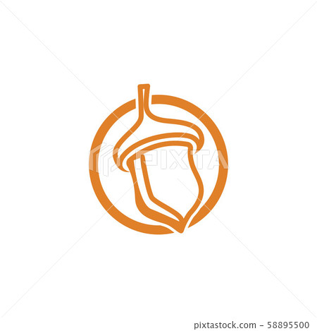 Acorn logo ilustration vector template Acorn logo ilustration vector template 58895500