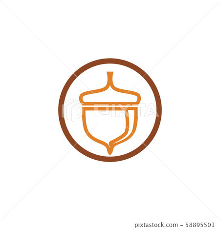 Acorn logo ilustration vector template Acorn logo ilustration vector template 58895501