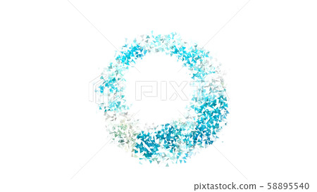 CG顆粒三角形五彩紙屑散佈成一圈 58895540