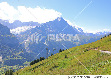 Swiss mountain scenery color 58895667