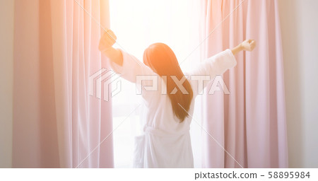 asian woman stretch her body asian woman stretch her body 58895984