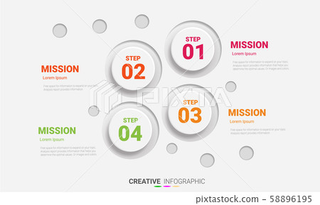 Abstract infographics number options template with steps, with 4 label. Abstract infographics number options template with steps, with 4 label. 58896195