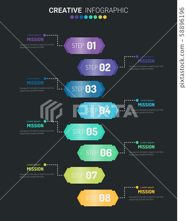 Infographic design template with numbers 8... - Stock Illustration ...