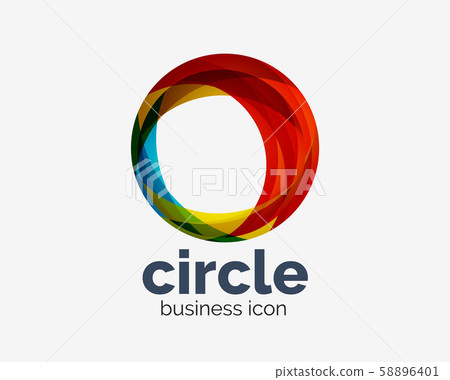 Circle abstract design logotype, round vector logo design template, internet icon with twist or 58896401