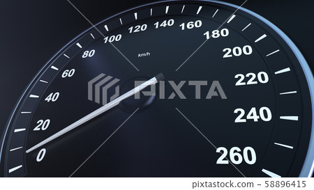 3d render Car Speedometer Macroplane Gaining Speed 58896415